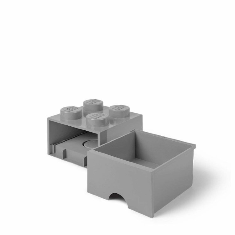 Ящик для хранения 4 выдвижной  серый, Lego