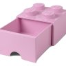 Ящик для хранения 4 выдвижной нежно-розовый, Lego