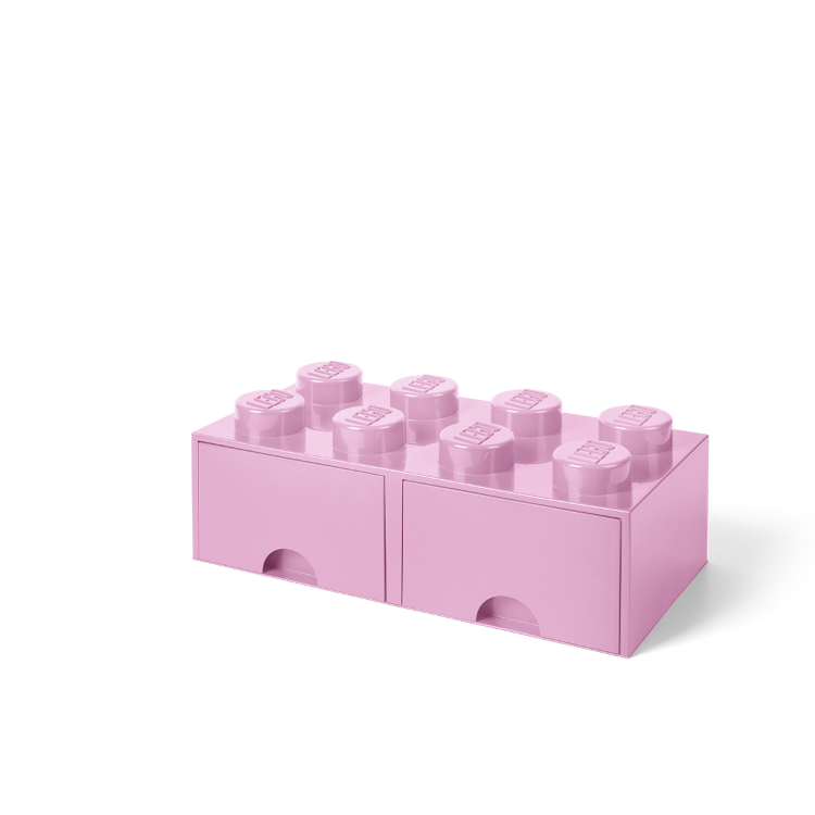 Ящик для хранения 8 выдвижной нежно-розовый, Lego