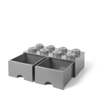 Ящик для хранения 8 выдвижной серый, Lego
