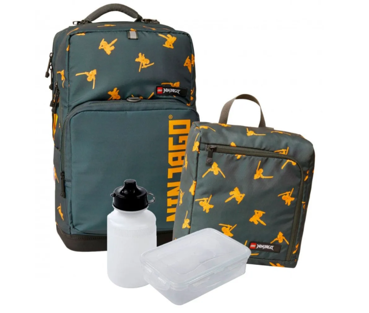 20214-2204 Рюкзак LEGO MAXI NINJAGO Team Golden, сумка для обуви, ланчбокс и бутылочка