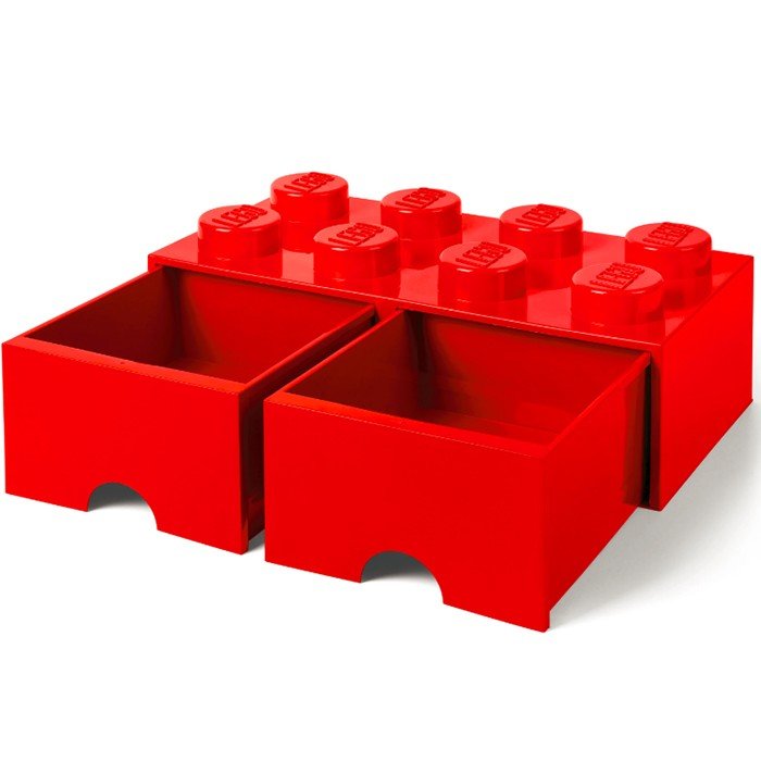 Ящик для хранения 8 выдвижной Красный, Lego